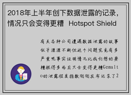 2018年上半年创下数据泄露的记录，情况只会变得更糟  Hotspot Shield VPN