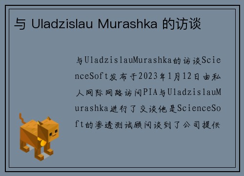 与 Uladzislau Murashka 的访谈 